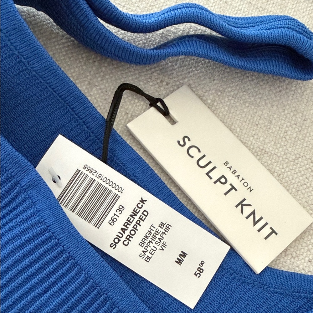 Babaton Cobalt Ribbed Crop Tank - Picture 3 of 3